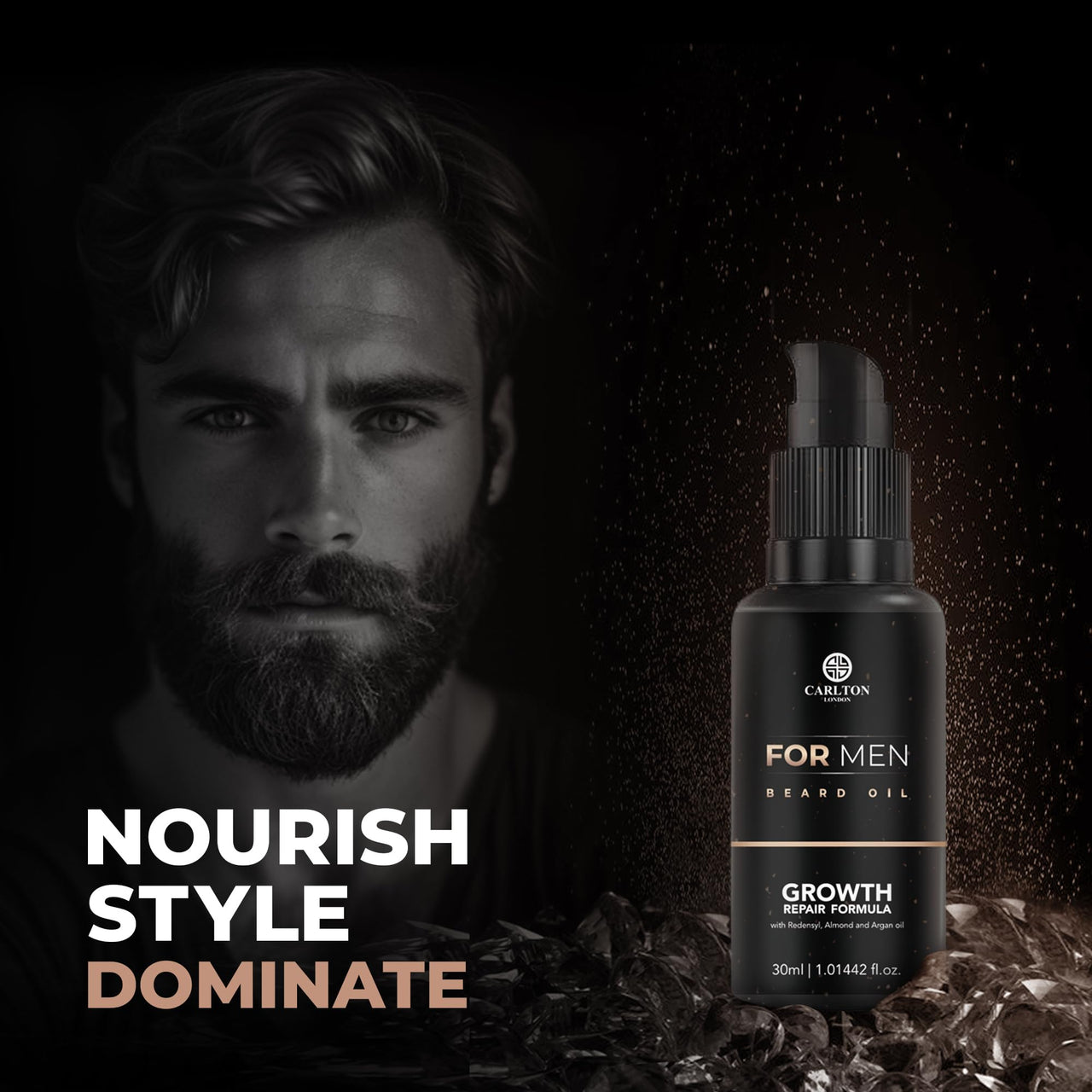 Carlton London Men Beard Oil I Made of Sunflower Seed Sweet Almond and Olive Fruit oils and Vitamin E I 1x30ML Best for Men and Boys
