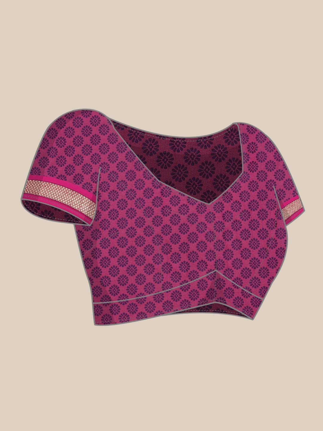 Pandadi Saree Women's  Cotton Silk Saree With Blouse Piece
