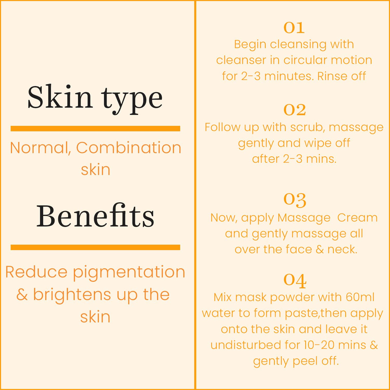 O3+ Vitamin C Facial Kit 45g with Peel Off Mask for Instant Radiance and Even Skin Tone | Ideal for Normal, Combination Skin