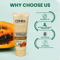 Oshea Herbals Papayaclean Anti Blemish Face Pack for All Skin Types | Hydrates Skin & Lightens Blemishes | Enriched with Papaya Extract & Vitamin E - 100g