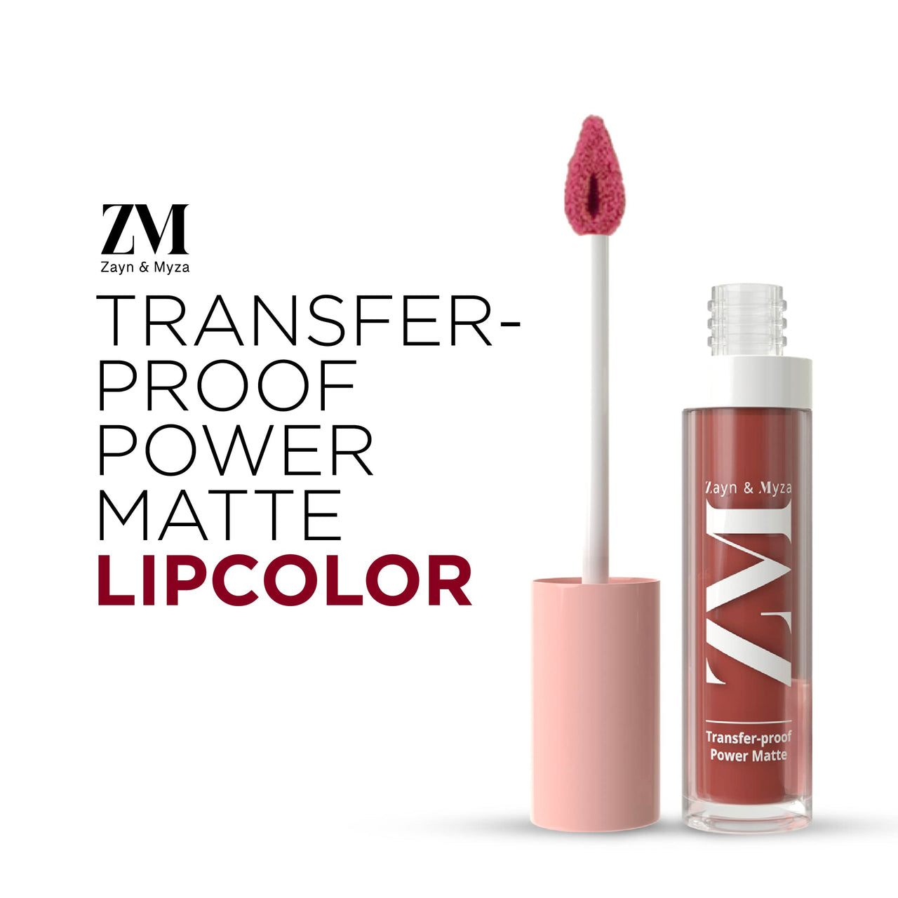 ZM Transfer-Proof Power Matte Finish, Liquid Lip Colour, Toasted Berry, 6 ml
