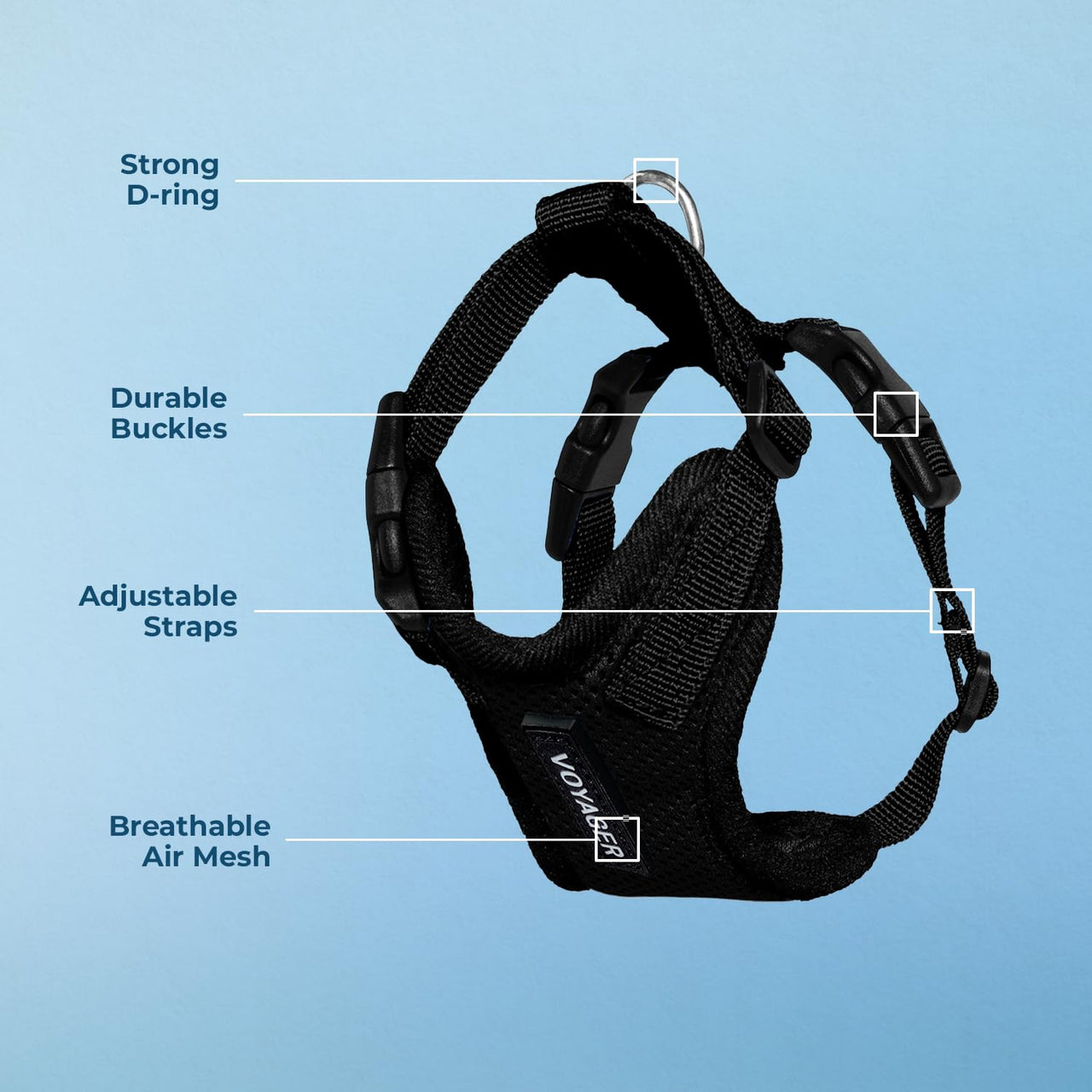 Voyager Step-in Lock Pet Harness - All Weather Mesh, Adjustable Step in Harness for Cats and Dogs by Best Pet Supplies - Black, XL Harness (Black) XL (Chest: 23 - 28")
