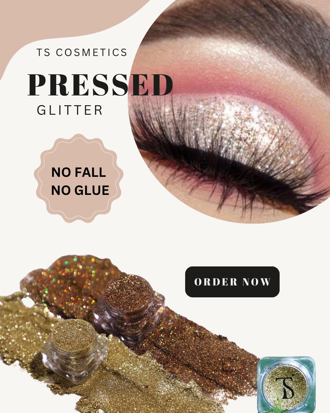 TS COSMETICS Pro Glitter Eyeshadow Palette – Aqua | Pressed Glitter, Shimmer & Matte Finishes | Highly Pigmented, Long-Lasting Eye Makeup