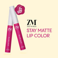 ZM Stay Matte Transfer-proof Lip Color | Matte Texture | Liquid Lipstick | Waterproof and Smudgeproof | Cruelty-free, 6 ML (Pink Fling)