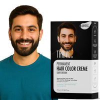 ThriveCo Permanent Hair Color Creme, Dark Brown | Long Lasting Color | 100% Grey Coverage | Nourishes Hair, Reverses Damage | Ammonia-Free | Powered by Hyaplex™