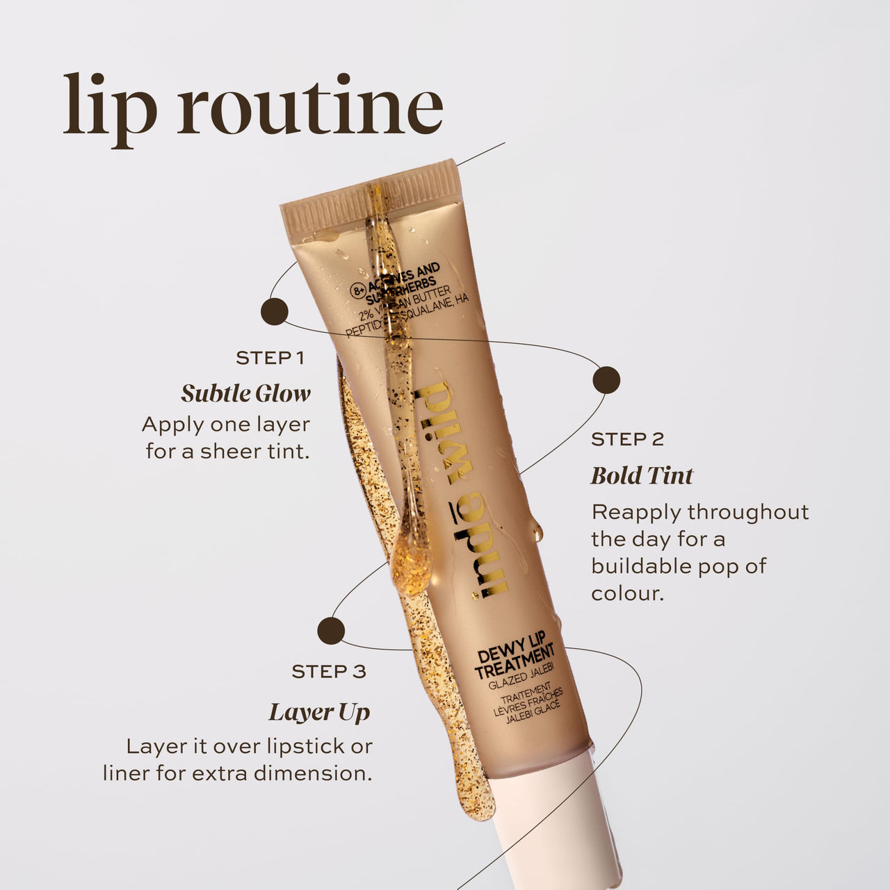 indē wild Glazed Jalebi (15ml) Dewy Lip Balm | Lasts for 8+ hours | With Natural Desi Ghee, Hyaluronic Acid, Squalene & Peptides | Deep Hydration & Repairs Fine Lines | Korean Fomrulation | Non-Sticky