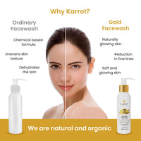 Karrot Natural Skincare Face Wash for Glowing Skin, Boosts Radiance, 24 Carat Gold with Hyaluronic Acid, Carrot, Almond, and Jojoba Oil, For Women and Men, Suitable for All Skin Types, 100 ml