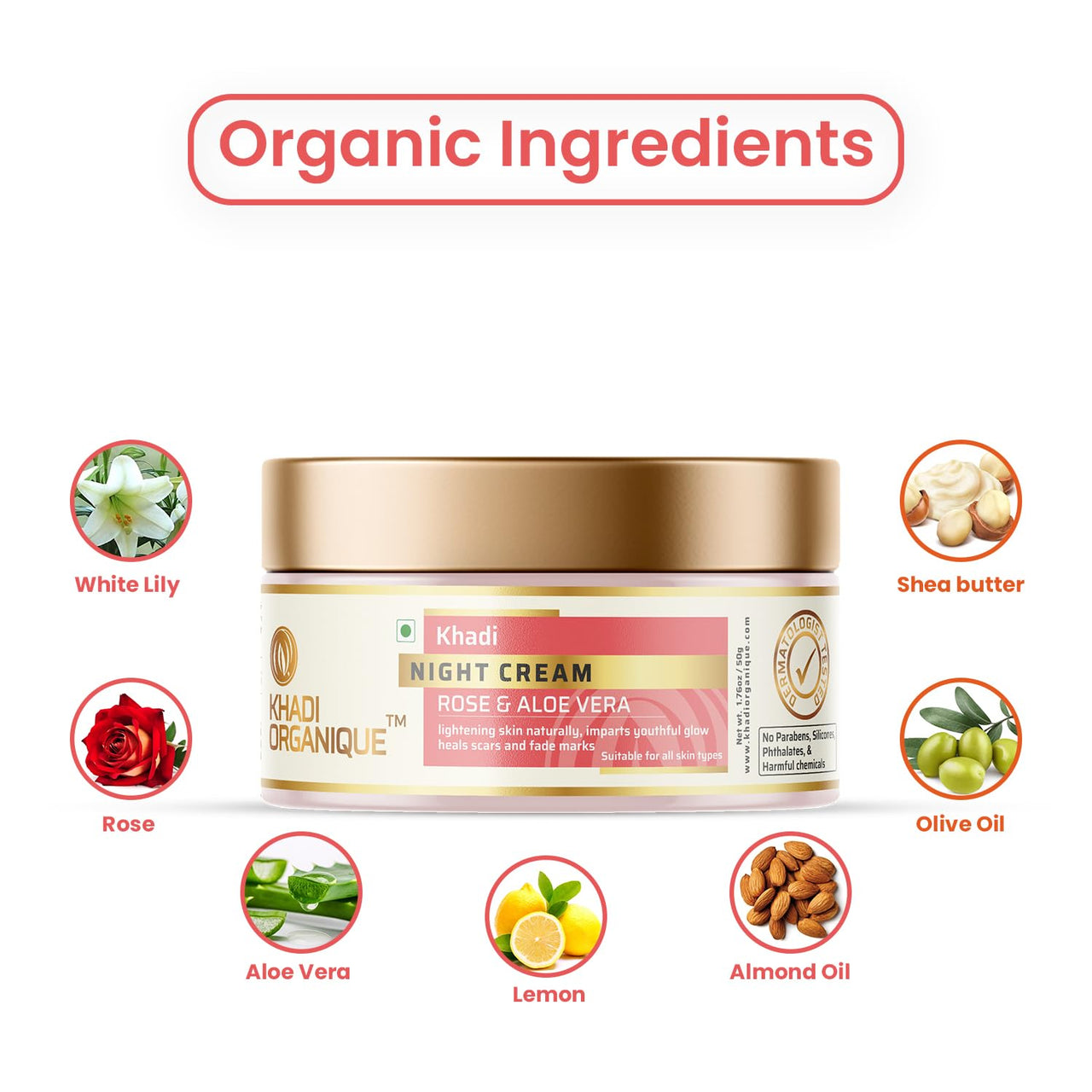 Khadi Organique Night Face Cream 50 GM