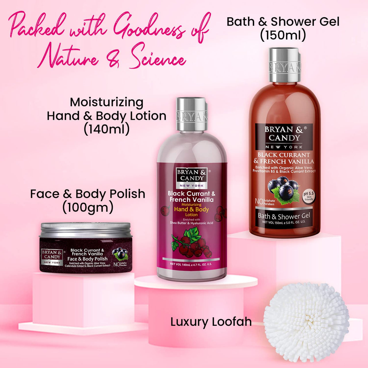 Bryan & Candy Black Currant And French Vanilla Heart Combo Kit Women's Day Gift Set For Women and Men