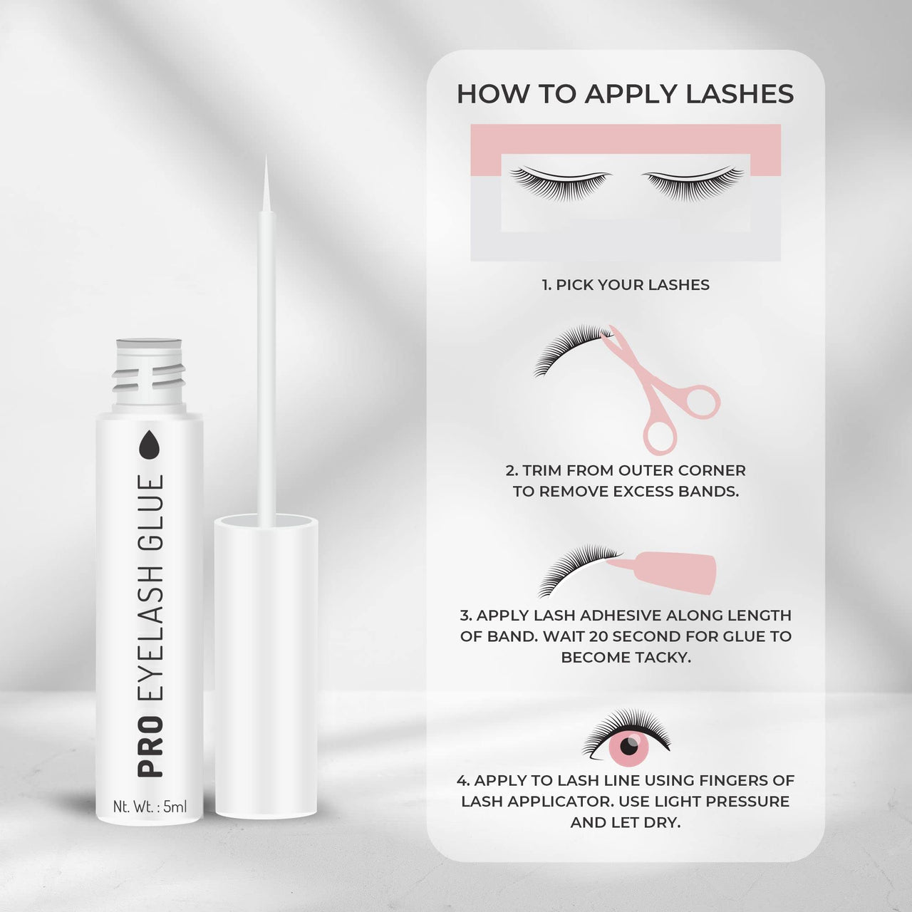Swiss Beauty Pro Eyelash Glue - White, Eye Makeup, 5Ml
