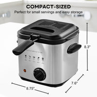 OVENTE 1.5 Liter Electric Deep Fryer FDM1501BR Charcoal and Oil Vapor Replacement Filter Set Pack of 3, White and Black ACPFDM1503, 1.5L