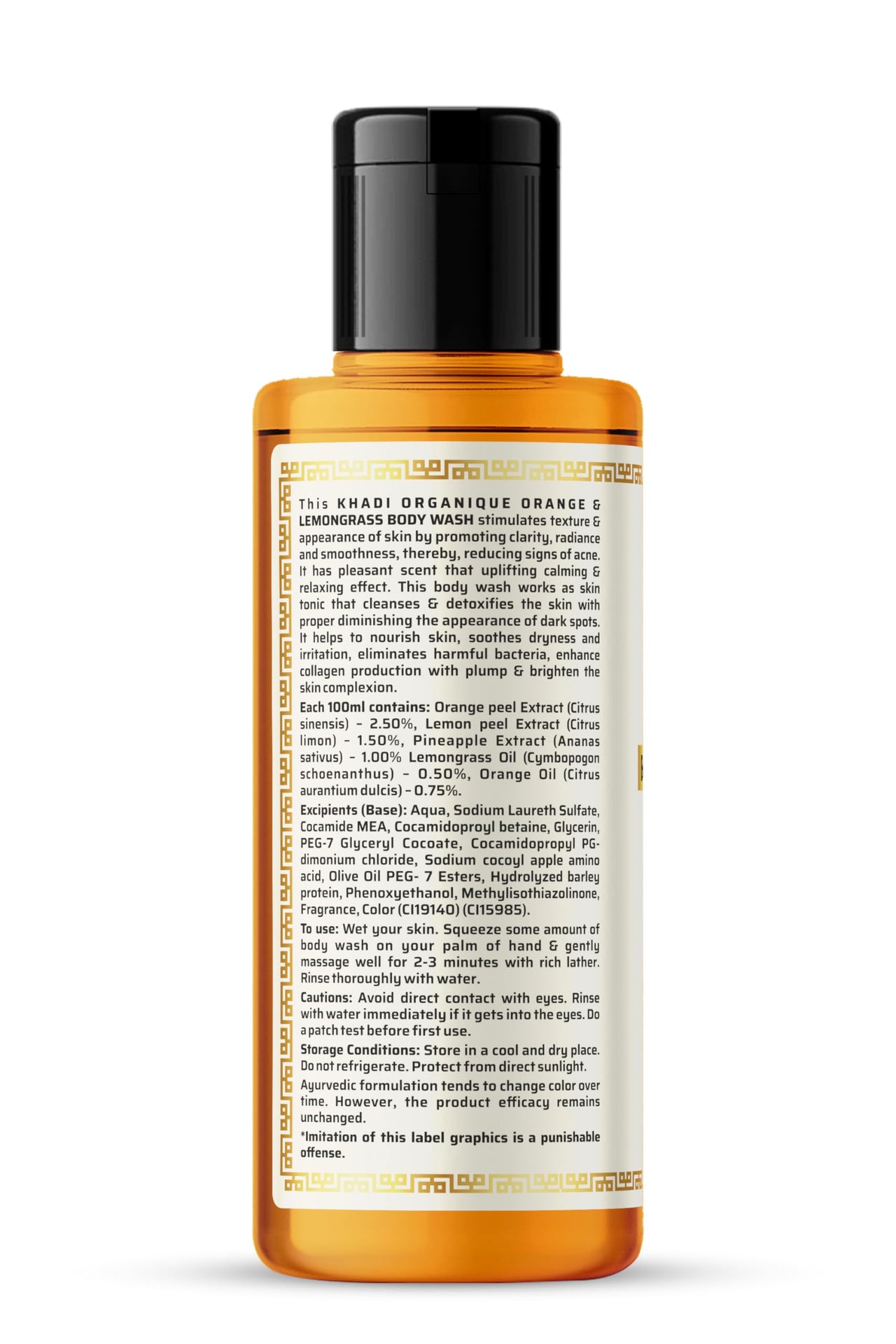 Khadi Organique Orange & Lemongrass Body Wash 210 ML