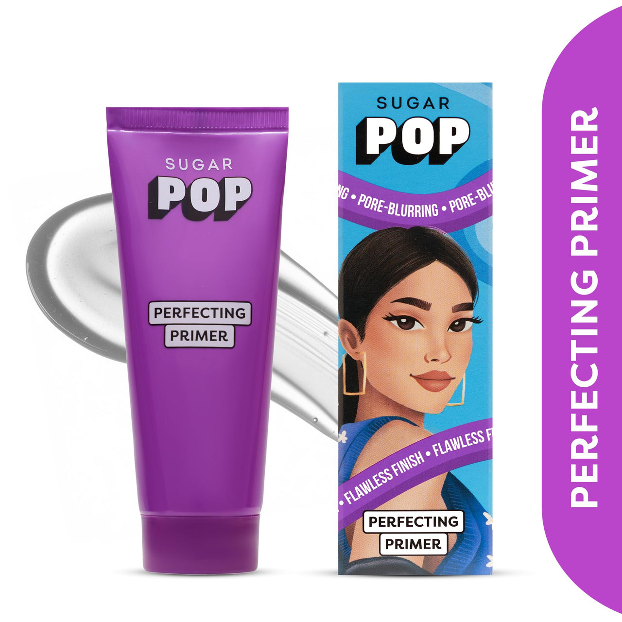 SUGAR POP Perfecting Primer Infused with Vitamin E l Blurs Pores, Wrinkles & Fine Lines | Hydrating, Lightweight & Gel-Based Matte Finish Formula l Face Primer for Women l 25ml