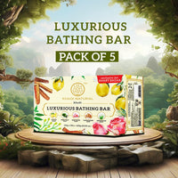 Khadi Natural Luxurious Bathing Bar Pack | Glycerine Soaps | Contains Natural Essential Oils | Promotes Moisturizing & Cleansing | Refreshes Skin | Suitable for All Skin Types | Pack of 5- (125gm*5) (625gm)