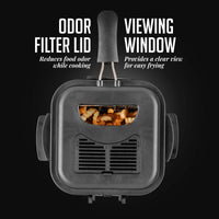 OVENTE 1.5 Liter Electric Deep Fryer FDM1501BR Charcoal and Oil Vapor Replacement Filter Set Pack of 3, White and Black ACPFDM1503, 1.5L