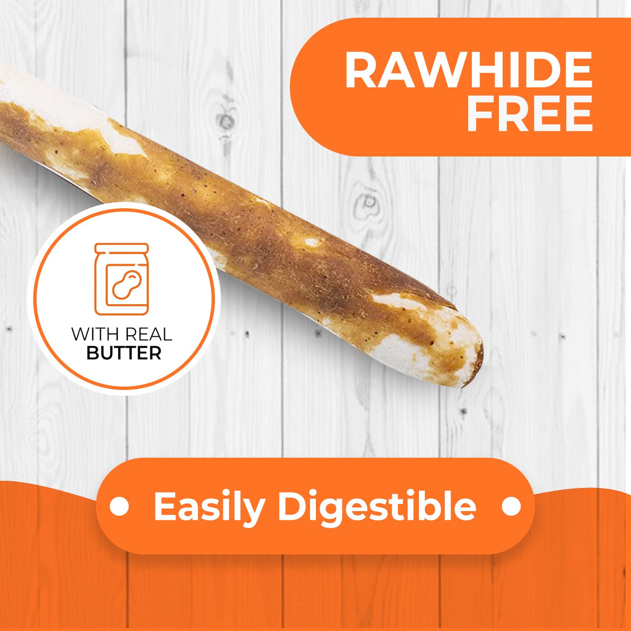 Canine Naturals Peanut Butter Chew - Rawhide Free and Dog Treats - Made from Real Peanut Butter - All-Natural and Easily Digestible - 40 Pack of 5 Inch Stick Chews 0.3525 Ounce (Pack of 40)