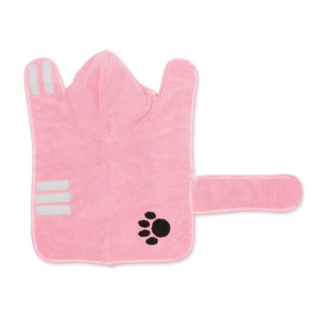 Bone Dry Pet Robe Collection, Embroidered Absorbent Microfiber Bath Robe with Adjustable Closure, for Dogs & Cats, Small, Pink