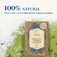 Kama Ayurveda Organic Henna Powder & Organic Indigo Powder, 100g each (Pack of 2)