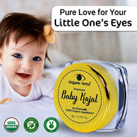 Organic Netra Baby Compressed Powder Kajal Water Resistant,Smudgeproof,Longlasting For Normal Skin Type Enriched With Natural&Organic Ingredients With No Harmful Chemicals,Matte Finish,4g (Pack of 2)