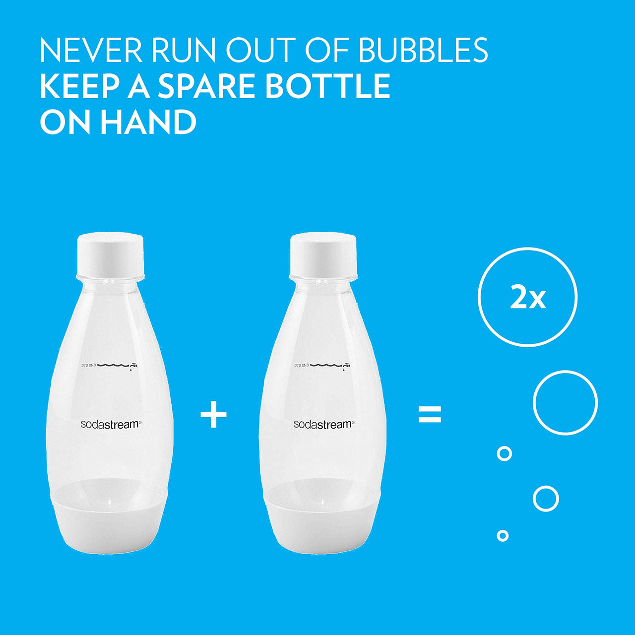 sodastream 0.5L Twin Pack Dishwasher Safe Slim Bottle (Black) Dishwasher Safe Black 0.5L Pack of 2