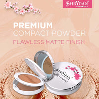 Shryoan 2 in 1 Oil Control Compact Powder| Hides Imperfections, Blends Effectively, Matte Finish With Soft & Silky texture and Pressed Powder for All Skin Types (23g) Shade 01