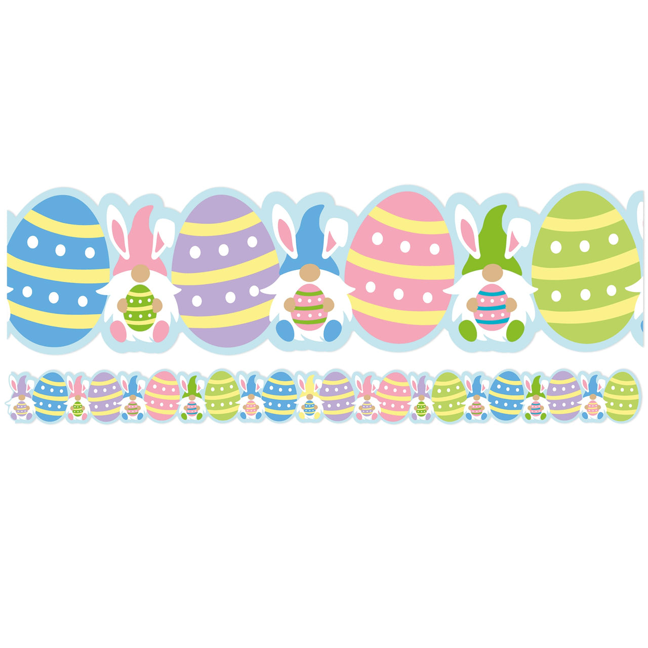 Eureka Easter Gnomes Extra Wide Decorative Classroom and Bulletin Board Trim for Teachers, 3.25" Wide, 12 Strips for 37 Total Feet