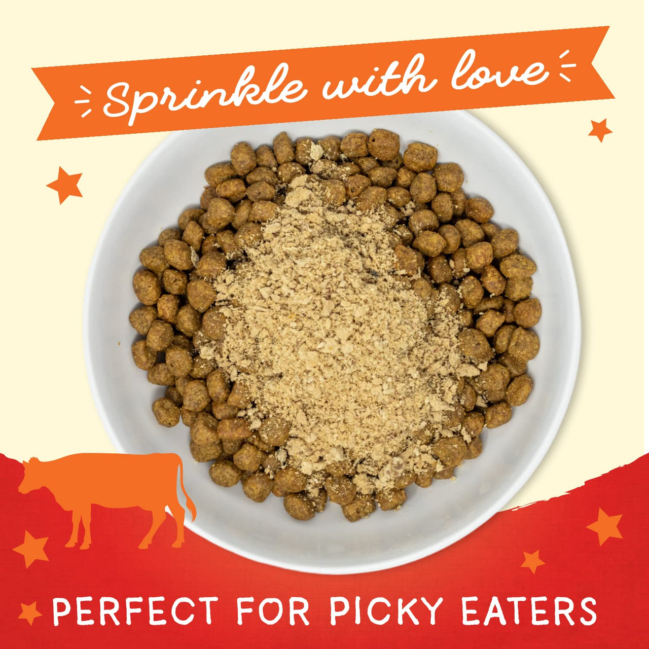 Stella & Chewy's  Freeze-Dried Raw Marie's  Magical Dinner Dust – Protein Rich, Grain Free Dog & Puppy Food Topper – Grass-Fed Beef Recipe – 7 oz Bag