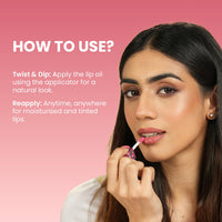 Swiss Beauty Dip Tint Colour Changing PH Lip Oil | With Vitamin E for Long-Lasting Nourishment and Hydration| Soft and Natural Pink Lips | Shade- Strawberry, 3ml