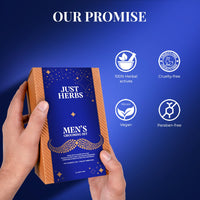 Just Herbs Grooming Kit for Men - Face and Body Scrub, Charcoal Body Wash, Rosemary Beard Oil & Hair Serum Combo Set