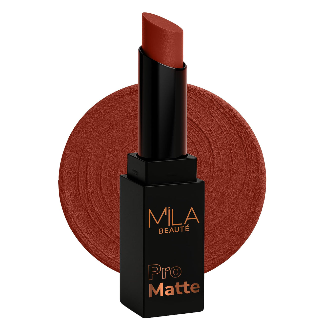 Mila Beauté Pro Matte Lipstick | Highly Pigmented & Long lasting | Semi Matte Finish | Light Weight Lipstick | Single Swipe Application | Luxurious Lip Color | Shade - (Shabana, 4.2g)
