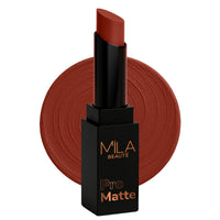 Mila Beauté Pro Matte Lipstick | Highly Pigmented & Long lasting | Semi Matte Finish | Light Weight Lipstick | Single Swipe Application | Luxurious Lip Color | Shade - (Shabana, 4.2g)