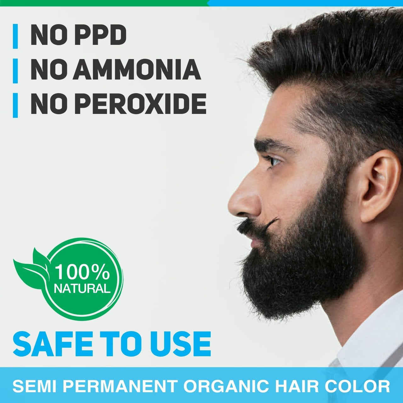 Vegetal Safe Hair Color -Soft Black 25gm (Pack of 2) - Certified Organic Chemical and Allergy Free Bio Natural Beard Hair Color with No Ammonia Formula & PPD