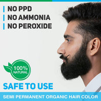 Vegetal Safe Hair Color -Soft Black 25gm (Pack of 2) - Certified Organic Chemical and Allergy Free Bio Natural Beard Hair Color with No Ammonia Formula & PPD