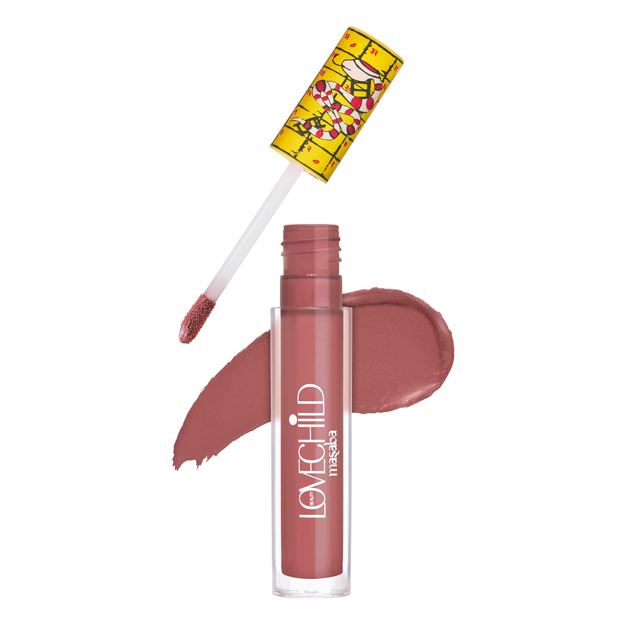 LoveChild Masaba Game On! - Ups & Downs - Mad Matte Liquid Lipstick, Rose Nude Velvet Smooth, Non-Sticky, Moisturised Lips, Lipsticks For All Skin Tones, 5Ml