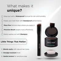 THICK FIBER Root Touch Up Powder, Root Cover for Thin & Bald Head - Water & Sweat Resistant Hair Powder for Thinning Hair Women, Includes Brush (Dark Brown) 4 Grams