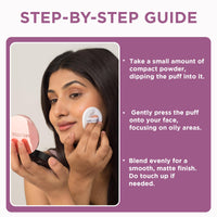 Orgatre MoodBliss Compact Powder for Women 9gm - Matte Finish, Oil Control, Long-Lasting, Lightweight & Buildable for Oily & Dry Skin (Sand Beige)