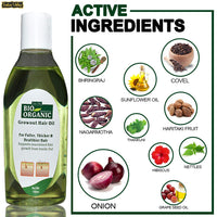 INDUS VALLEY Bio Organic Growout Hair Oil 100% Organic and Vegan Combats Dandruff, Flaky scalp, Frizz and Split Ends- 100ml