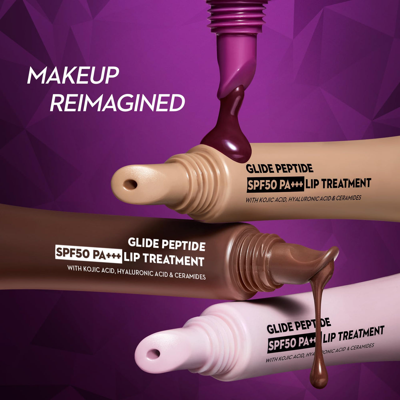 SUGAR Cosmetics Glide Peptide SPF50 PA+++ Lip Treatment | Infused Hyaluronic Acid, Ceramides & Vitamin E | Tinted Lip Balm | 10ml - 02 Caramel Crepe