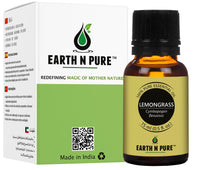 Earth N Pure Lemongrass Essential Oil | Steam Distilled | for Home Diffuser, Skin & Hair Care | 15 ML