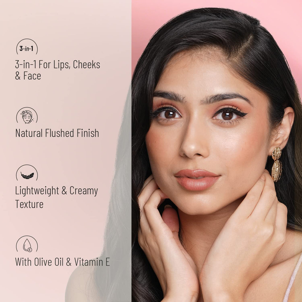 Swiss Beauty Lip, Cheek And Eyeshadow Tint With Goodness Of Vitamin E And Olive Oil | Natural Flushing Glow | Long Lasting Nourishment | Sls & Paraben Free | Shade - Rose Apple, 8Gm|