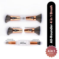 Hilary Rhoda All-Rounder 4 in 1 Brush | Foundation & Contour, Powder, Blending Brush | Eyeshadow Applicator | Soft Bristles Makeup