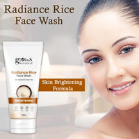 Globus Naturals Radiance Rice Face Wash, Enriched With Green Tea, For Skin Brightening, Suitable For All Skin Types, 75 gm