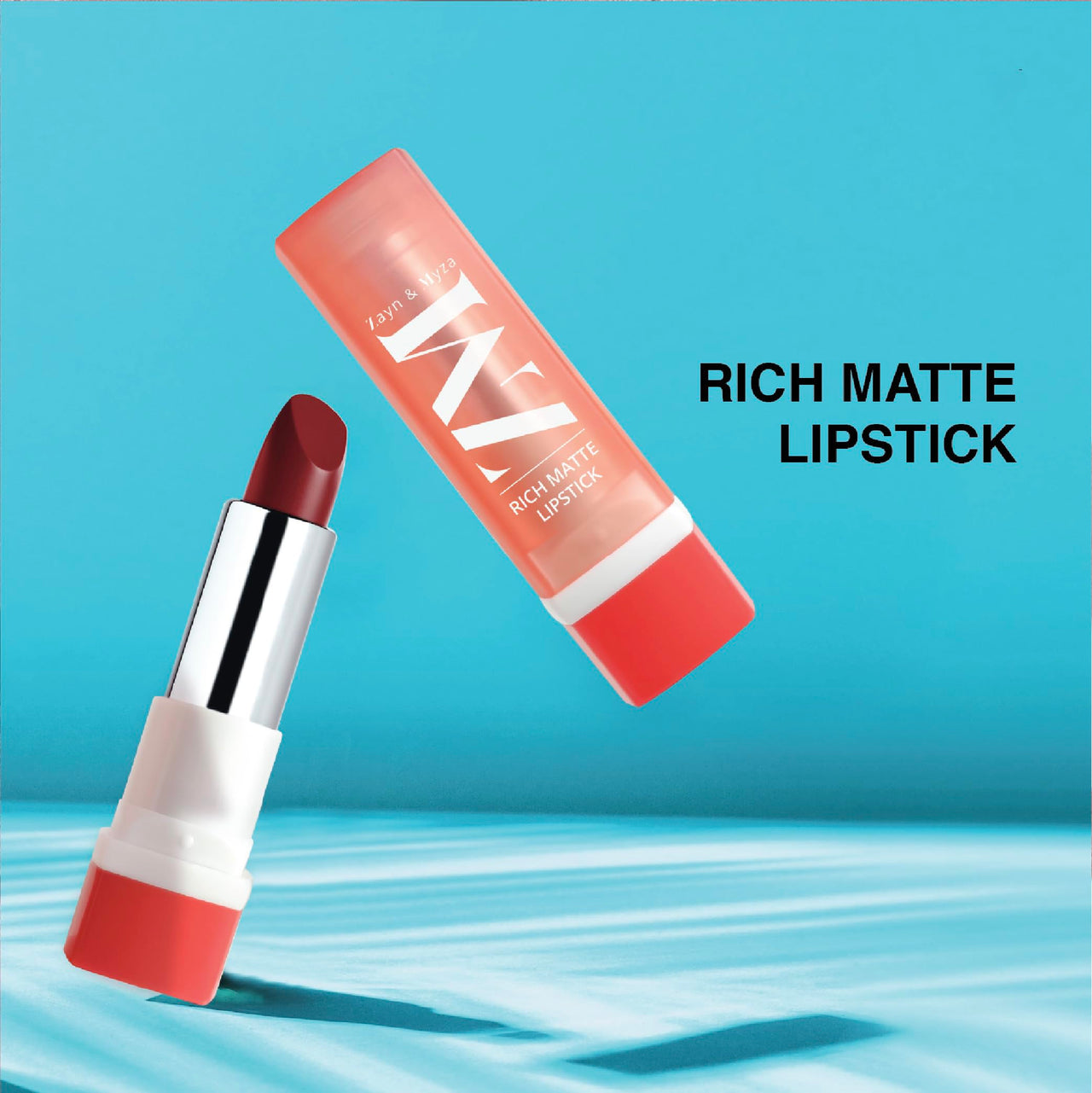 ZM Zayn & Myza Rich Matte Lipstick | Smooth and Light Weight | Intense Color in one Swipe | High Pigmentation Bullet Lip Stick Enriched with Argan oil, Murumuru and Shea Butter (4.2 gm, Girl Boss)