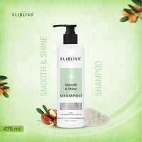 Elibliss Smooth & Shine Shampoo with Fermented Rice Water & Amino | Strengthens, Smoothens & Adds Shine | Hair Care for Dry, Frizzy, or Dull Hair | Sulfate-Free 475ml Pack of 2