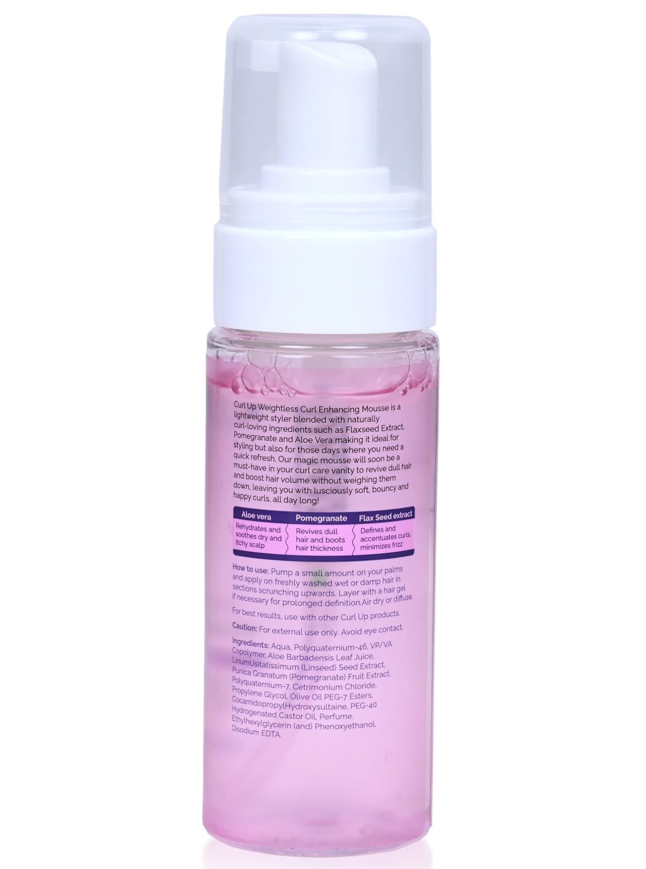 Curl Up Weightless Curl Enhancing Mousse | Frizzy, Wavy & Curly Hair Mousse | Light Weight Styler Defines Curls, adds Shine and Volume | Hair Mousse for Women & Men |150 ML