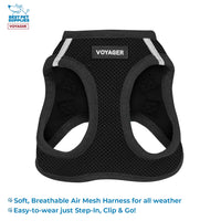 Voyager Step-in Air Dog Harness - All Weather Mesh Step in Vest Harness for Small and Medium Dogs by Best Pet Supplies - Black, L Harness Leash Bundle (Black/Black Trim) L (Chest: 18 - 20.5