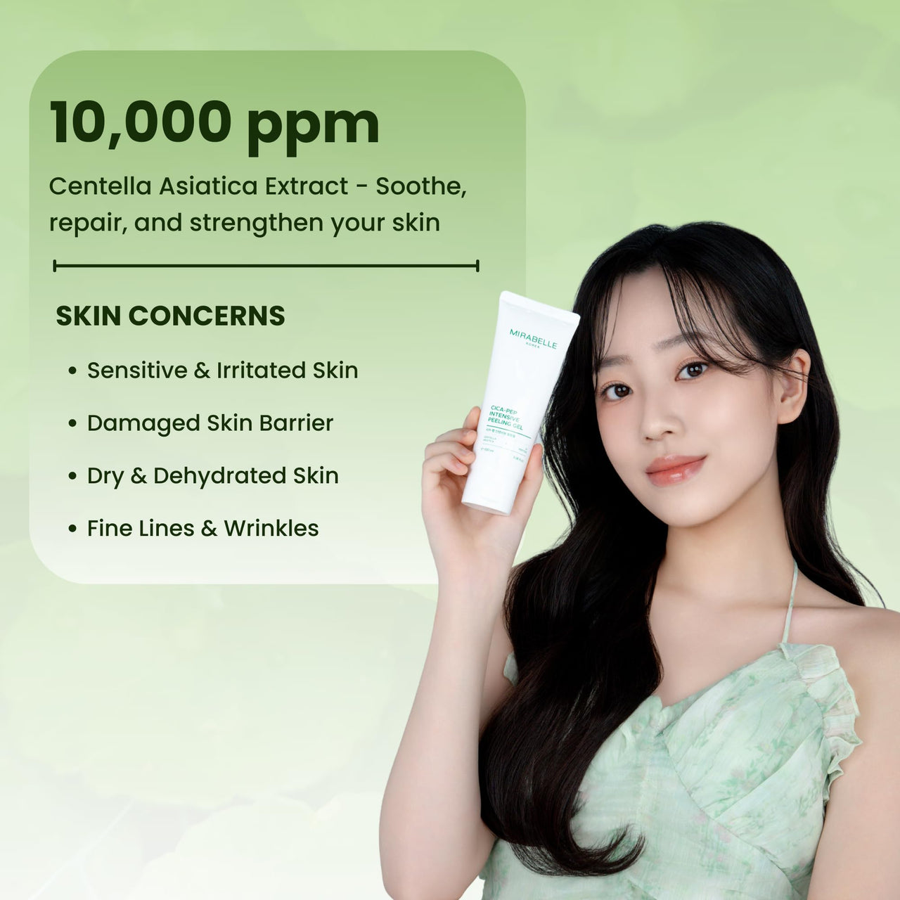Mirabelle Korea Cica-Pep Intensive Peeling Gel 100ml | Gentle Exfoliation with Papain & Peptides | Soothing Centella Asiatica | Hydrating & Brightening Face Exfoliator | Korean Skincare for Men & Women