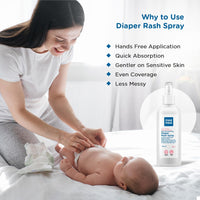 Mee Mee Natural Baby Diaper Rash Spray | 100ml, Fast-Acting Relief, Hypoallergenic & Safe for Delicate Skin | Touch-Free Hygienic Care, Instant Comfort