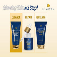 Himitsu Vitamin C & Hyaluronic Acid Face Wash for Brightening, Deep Cleaning, Hydrating & Moisturising Gentle Whipped Cream Texture Facial Cleanser with Glycine & Cinnamon for All Skin Types 100g