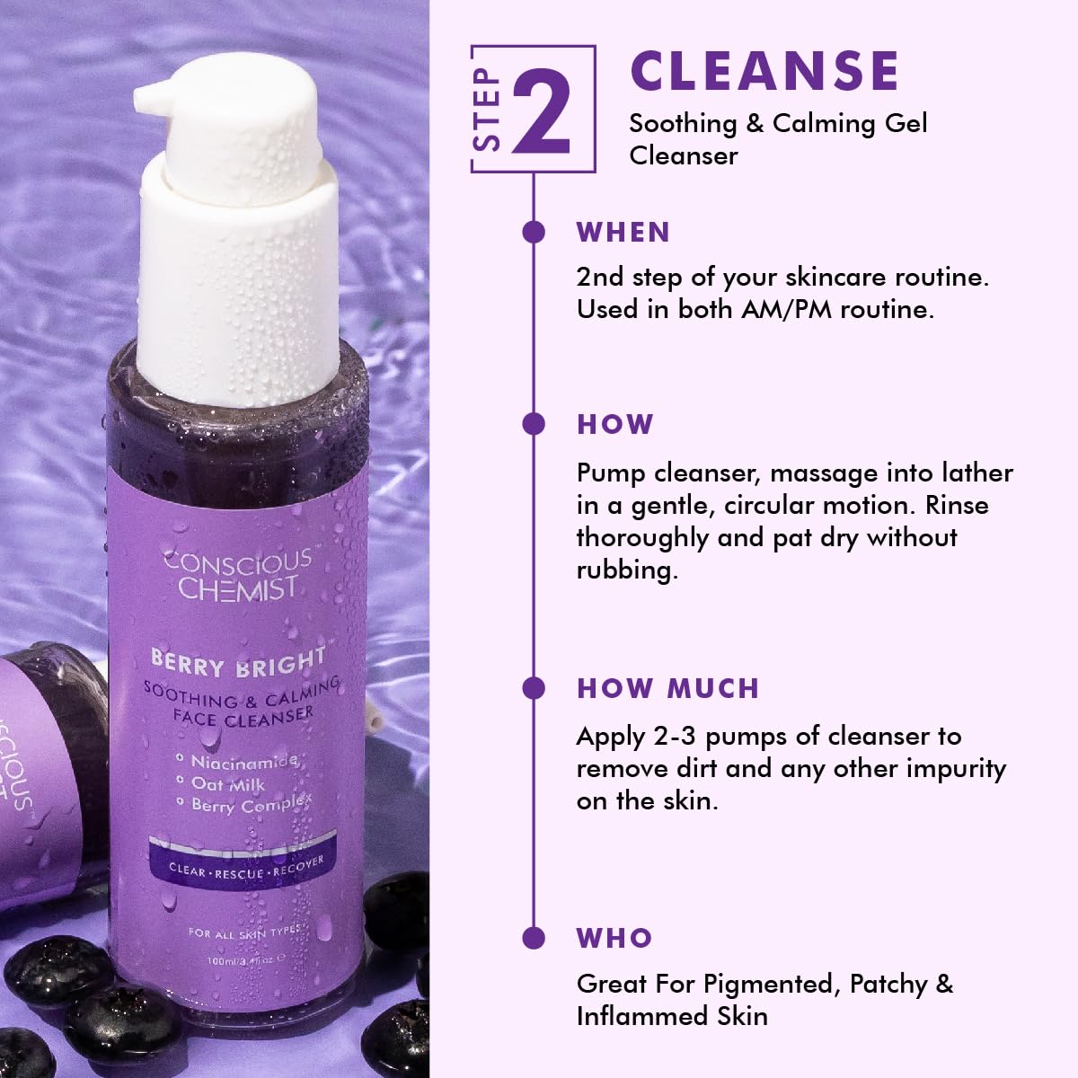 Conscious Chemist® Brightening Double Cleansing Kit | 230ml | Oil Cleanser for Face, Niacinamide Face Wash, Pore Refining Cleanser for Women & Men with Natural Oils, All Skin Types (Pack of 2)